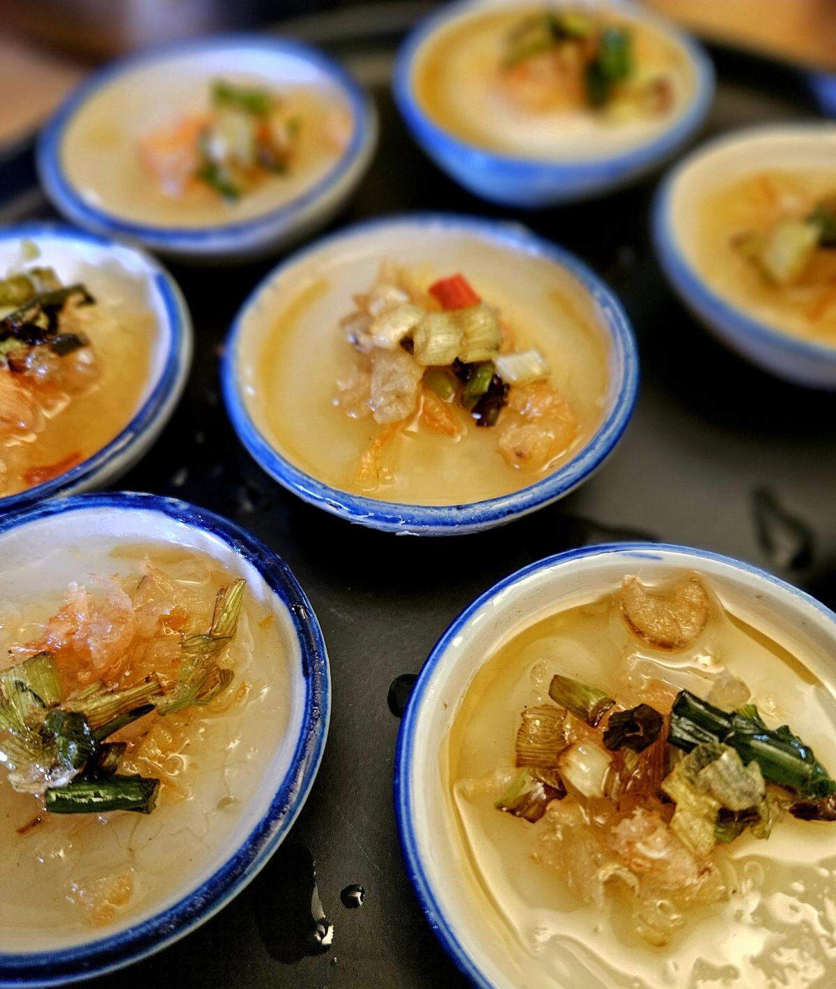 Hao Tran’s rice cakes, a dish from Hue, the western region of Vietnam where her father is from. Guests may find a similar dish at Duong DeVille.