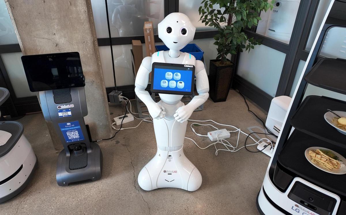 Pepper is a concierge robot who can talk in 17 different languages. She is RobotLAB’s No. 1 robot.