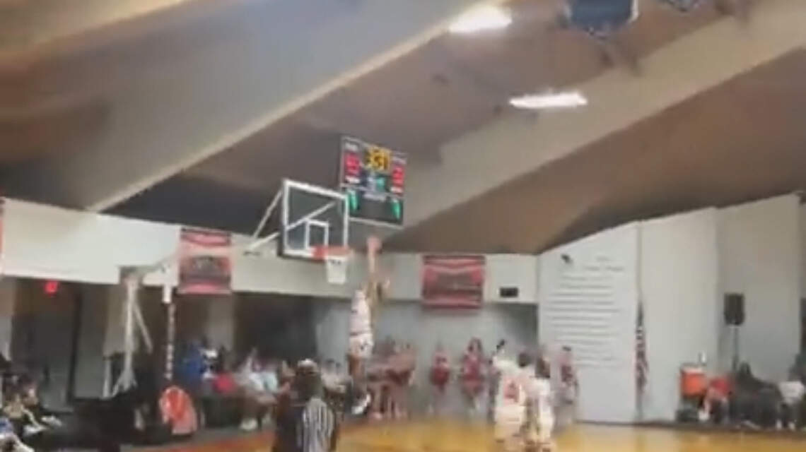 Watch as Pantego basketball star takes down the rim Shaq-style during a dunk