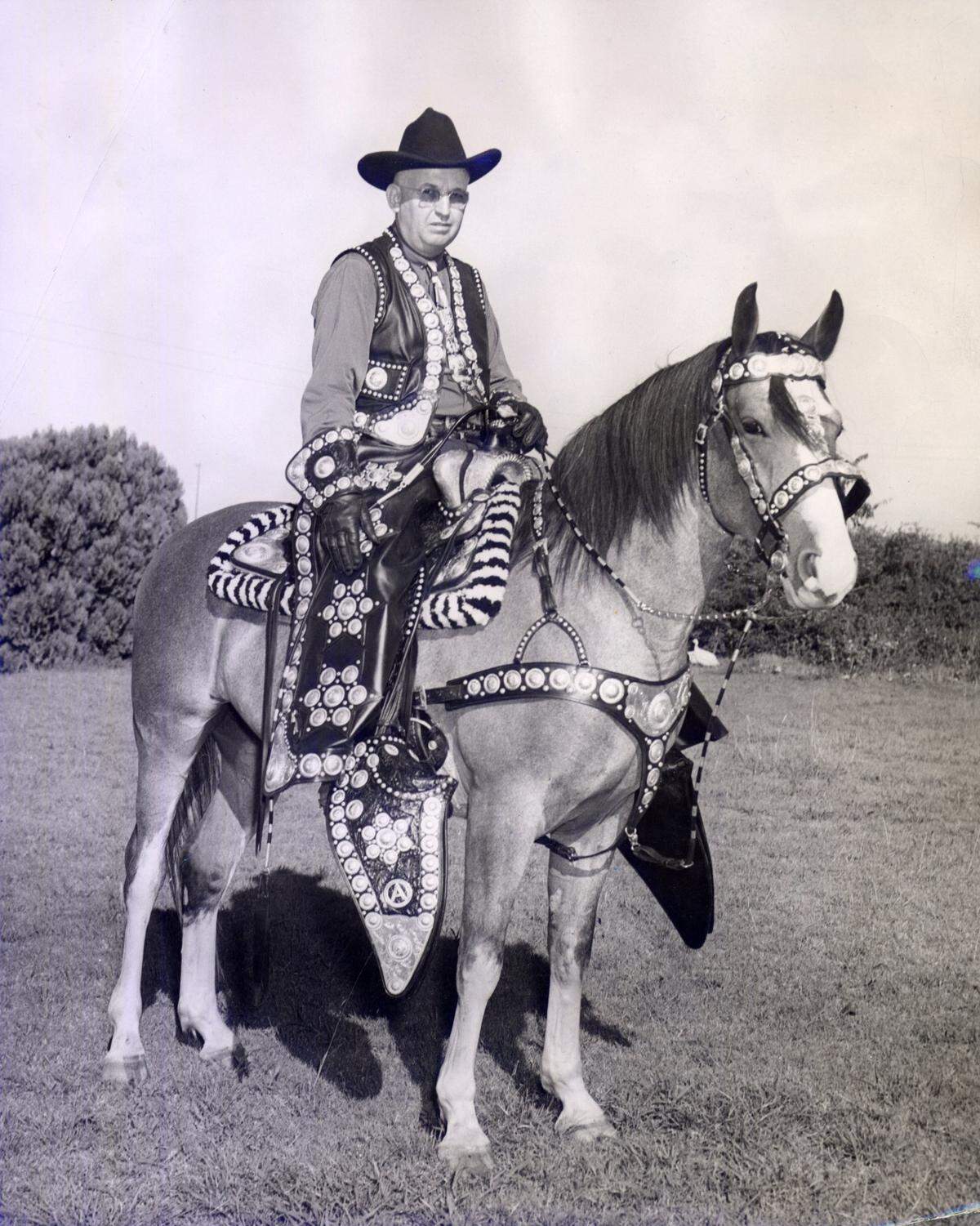 Jan. 22, 1952: Ernest L. Allen Sr., vice president of the Southwestern Exposition and Fat Stock Show and marshal of the opening day parade. He was owner of Ernest Allen Motor Co.