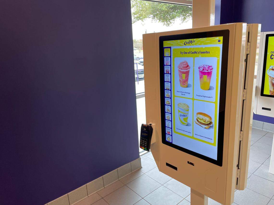 One of the ordering kiosks at CosMc’s on March 21, 2024.