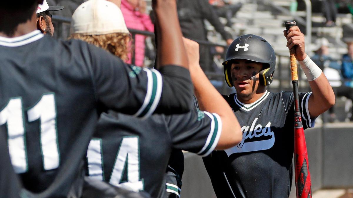 Lake Ridge infielder Matt Tellez (8) hit an RBI double and solo homer to help the Eagles to a win over Waco Midway. (Special to the Star-Telegram Bob Booth)