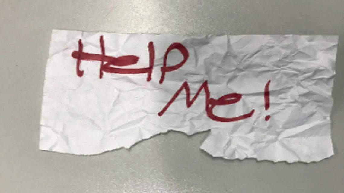 A caller alerted police in Long Beach, California, in 2023 that a young girl was sitting in a car parked in front of a laundromat holding up a torn piece of paper with the words “help me” scrawled on it.
