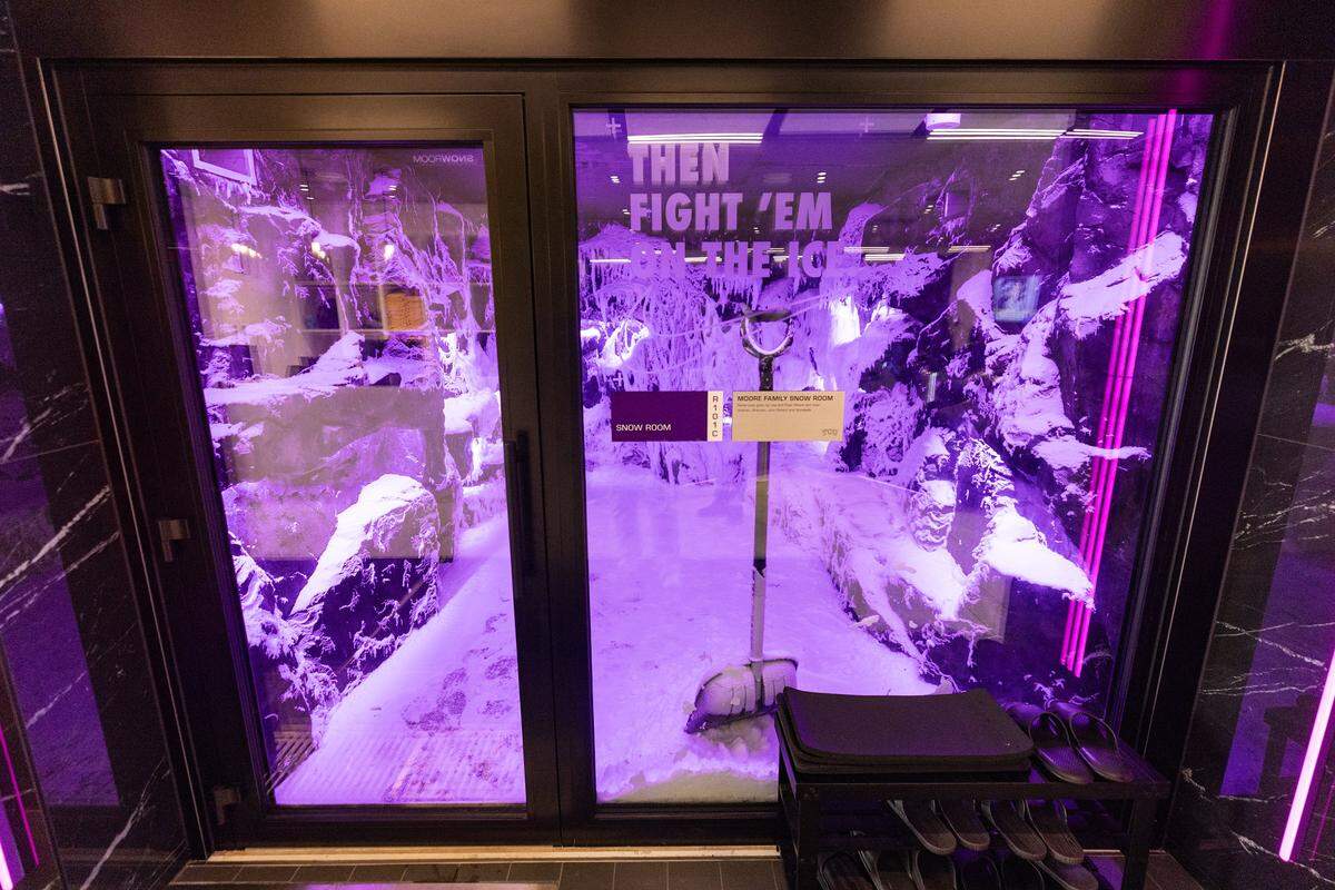 Inside the Moore Family Snow Room for student-athletes at the Simpson Family Restoration Center at TCU on Nov. 11.