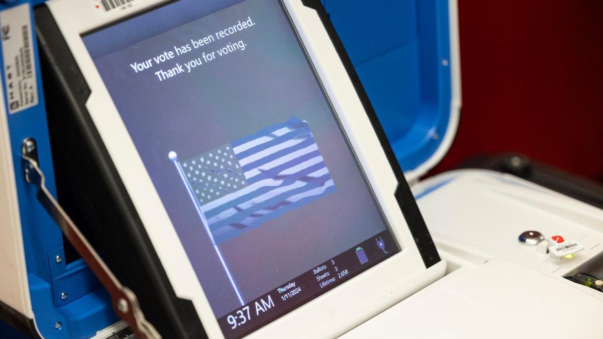 A voting machine at the Tarrant County Election Administration building in Fort Worth on Thursday, Jan. 11, 2023.