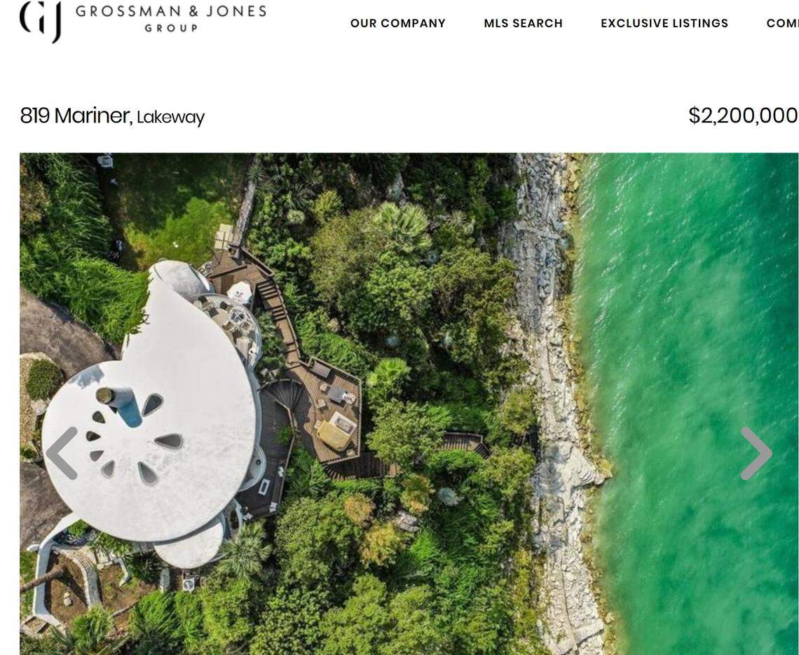 The iconic “mushroom house” rests along Lake Travis in Austin.