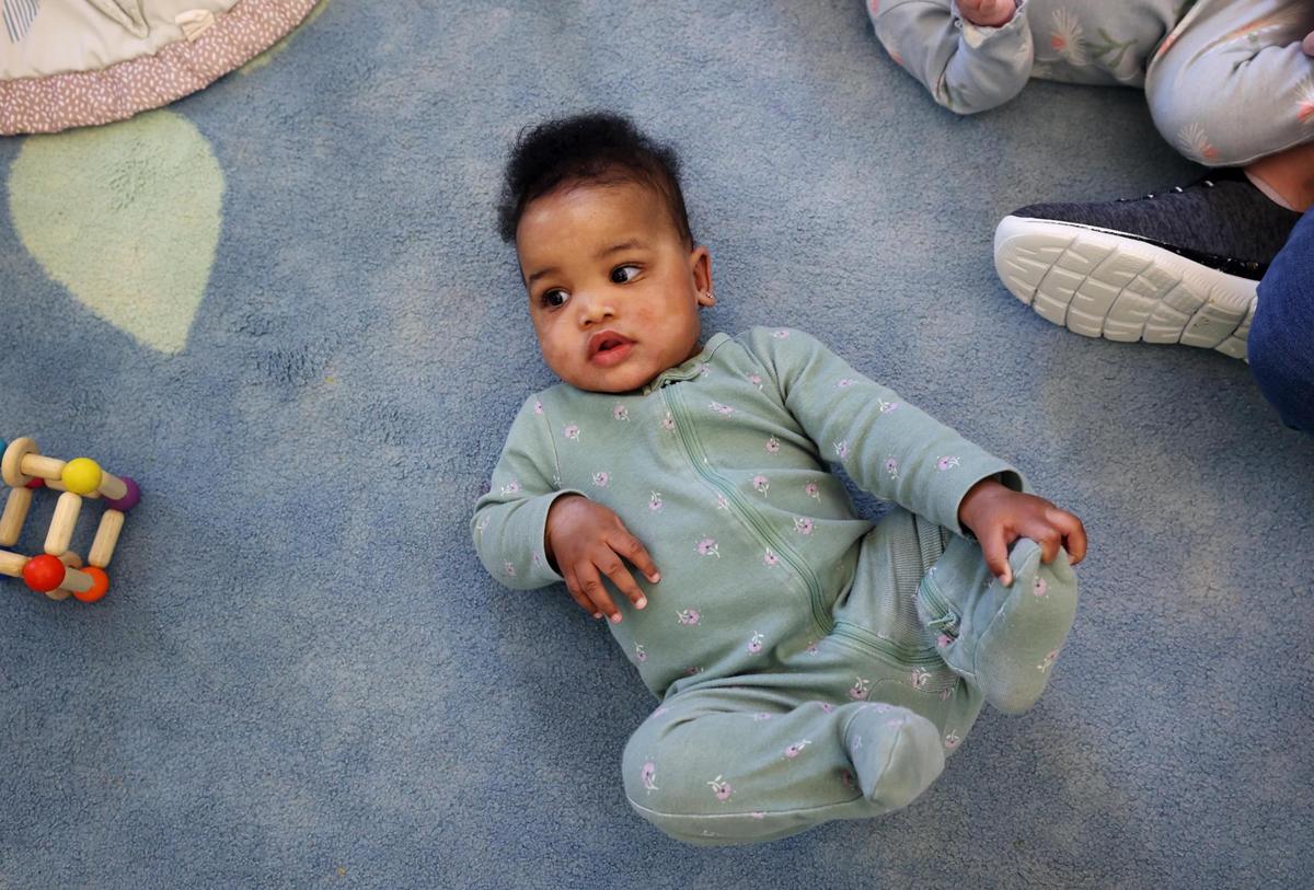 Violet is cared for at Kids’ Place Child Development Center on Wednesday, Jan. 15, 2025, in Fort Worth.