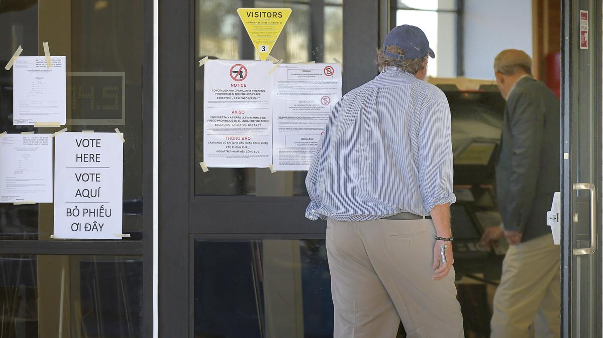 Polling places have been in schools for years, including this location used in the 2018 midterm election at Paschal High School in Fort Worth. This year the district has given students the day off as a holiday, citing security concerns.