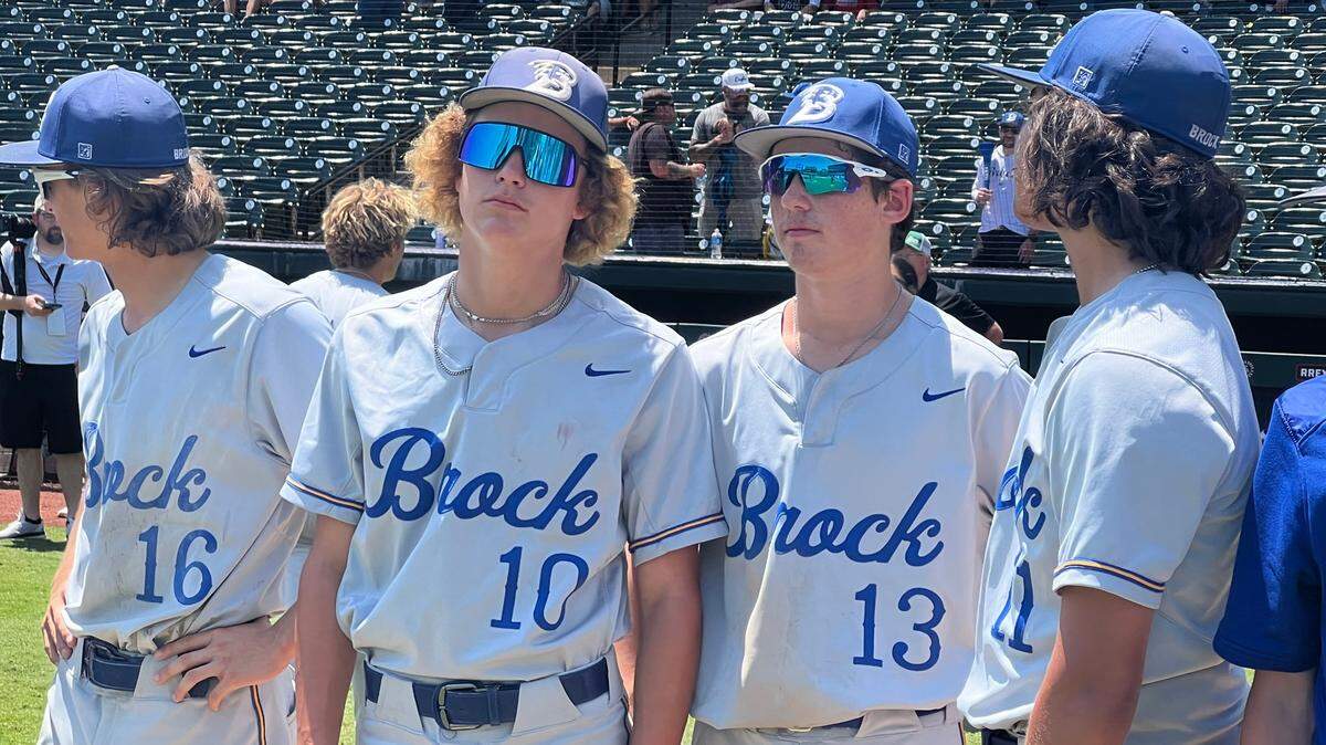 Brock baseball advances to the Class 3A state championship with a 5-2 victory over Corpus Christi London at Dell Diamond on June 7, 2024.