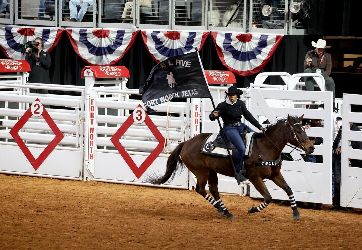 The Circle L5 Riding Club of Fort Worth perform at the Cowboys of Color Rodeo on Monday, Jan. 20, 2025, in Fort Worth.