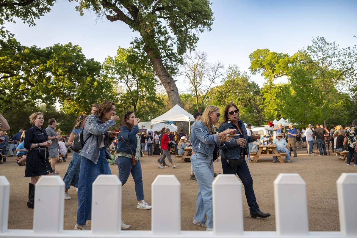 Festival goers at the 2024 Fort Worth Food and Wine Festival in Clearfork’s The Heart of the Ranch.