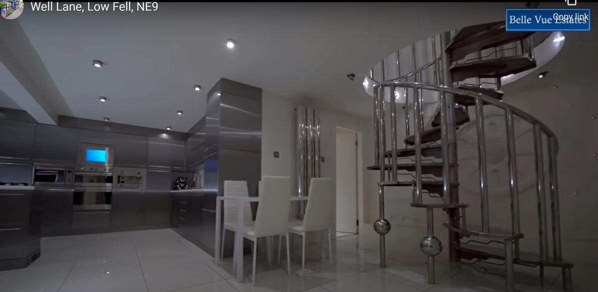 Stairs and kitchen