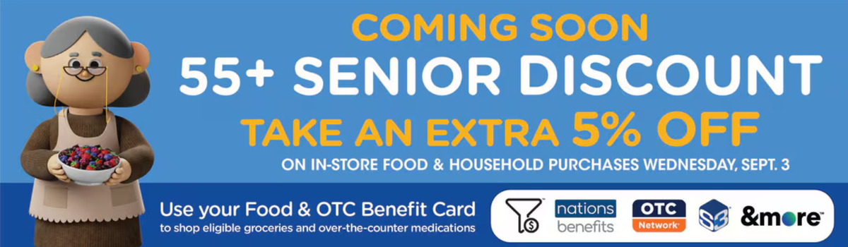 Kroger Senior discount for Sept. 3, 2025.