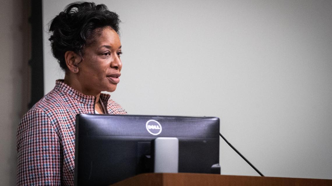 Fort Worth Police Monitor Kim Neal answers questions during a city council work session Sept. 14 at Fort Worth City Hall. Neal shared proposals of the police oversight board during Tuesday’s council meeting.