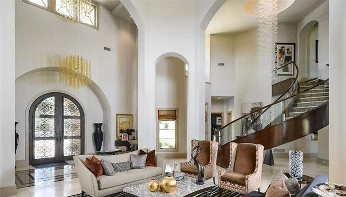 A Southlake mansion built by former NBA star Jermaine O’Neal is for sale for $9,999,900. The house is more than 16,400 square feet and includes eight bedrooms, 10.5 baths, a deluxe pool, and a full-sized indoor basketball court.