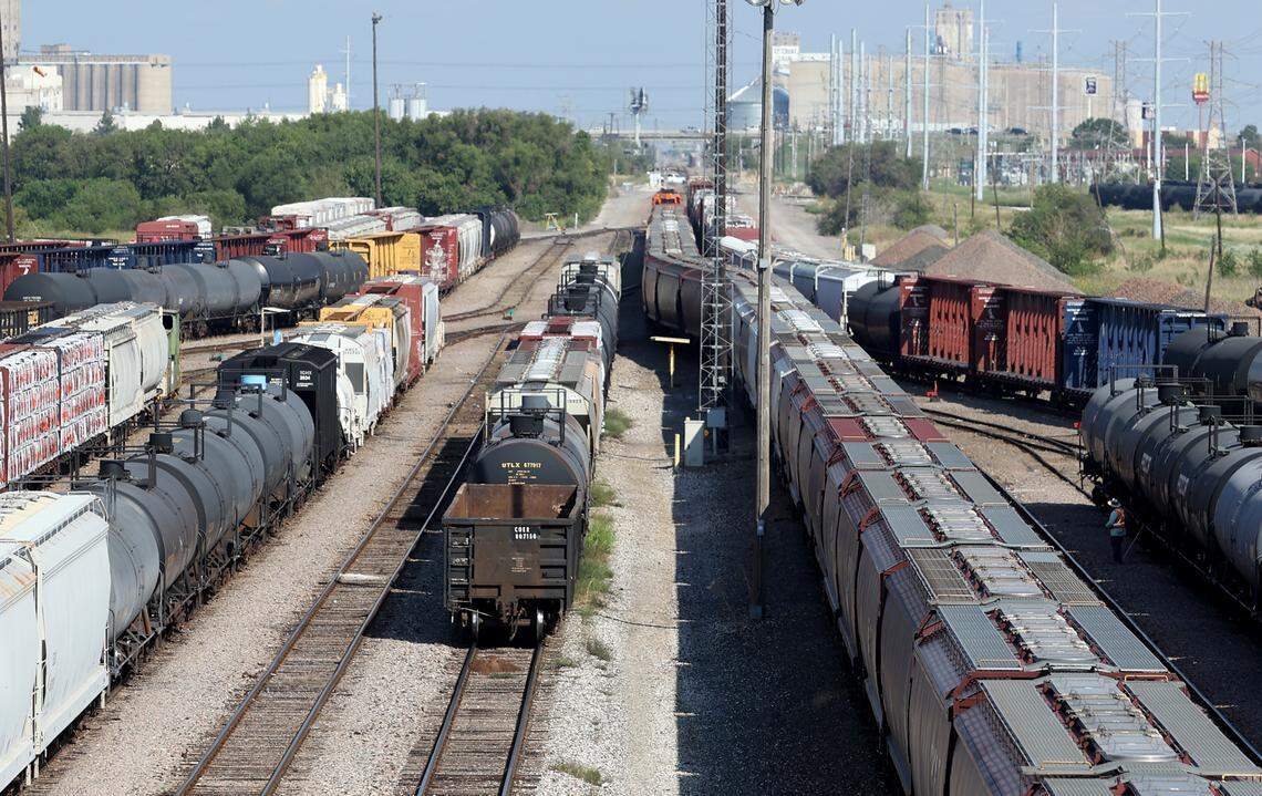 Trains at the BNSF Railway Company’s North Yard in Fort Worth on Friday, September 16, 2022. 