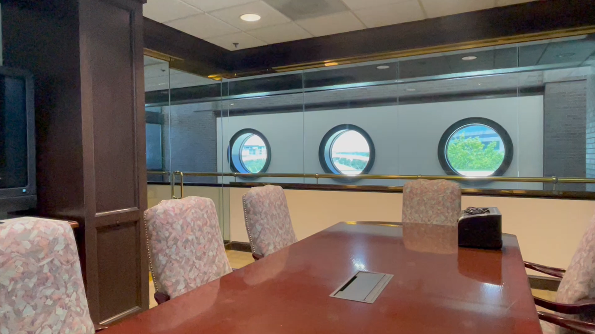 The conference room at the American Association of Professional Landmen building in Fort Worth at 800 Fournier St.