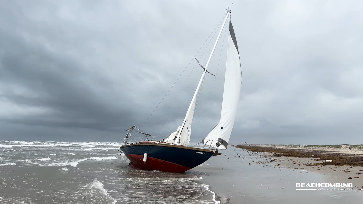 Jace Tunnell, the Harte Research Institute’s director of community engagement, came across the sailboat while riding his bike along the shore, he said.