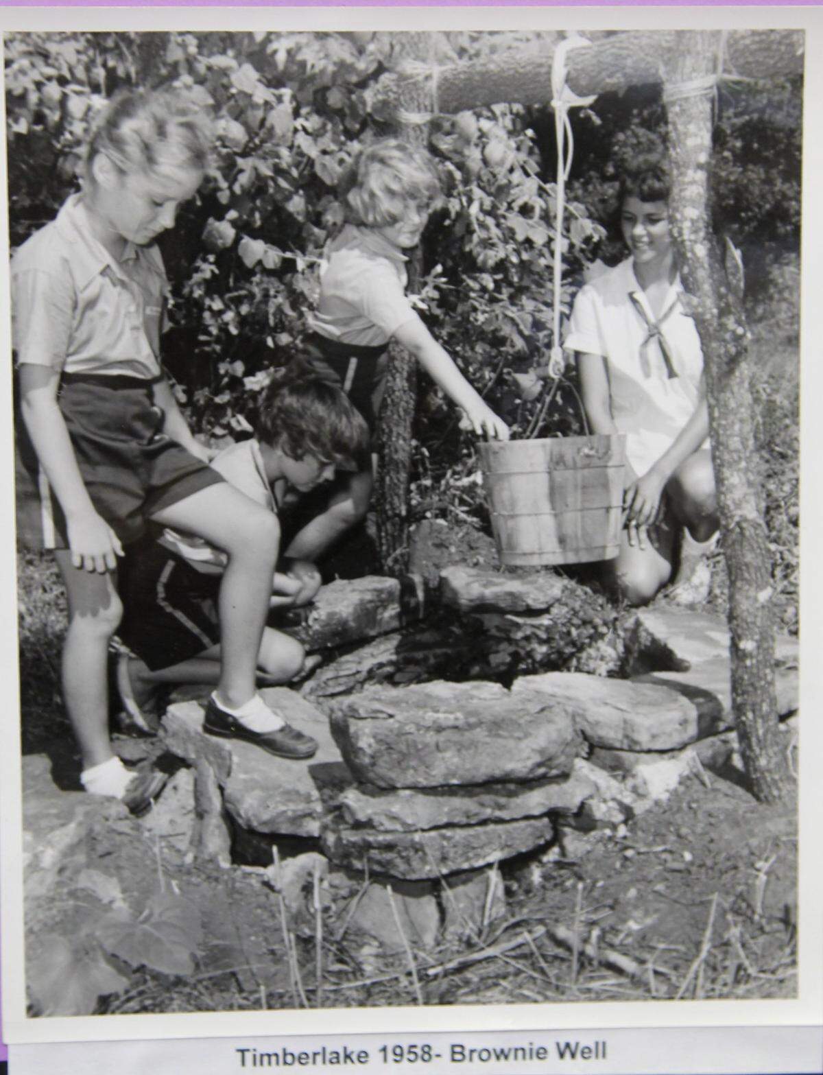 Photo of the Camp Timberlake’s Brownie Well in 1958