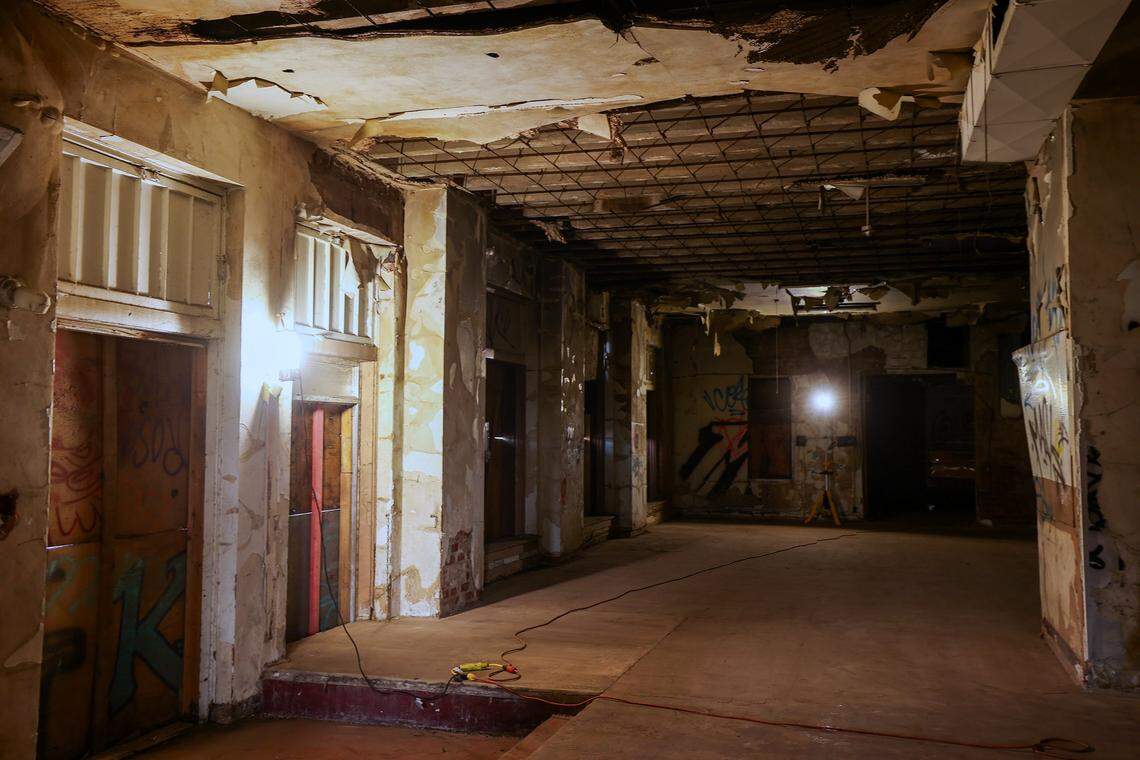The interior of the Fred Rouse Center for Arts and Community Healing on Tuesday, Aug. 26, 2025. Construciton work to clear and demolish needed features inside the building began this month.