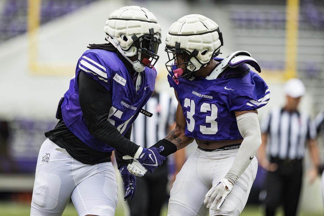 TCU linebacker Max Carroll (33) will have a chance to seize a starting role next season.