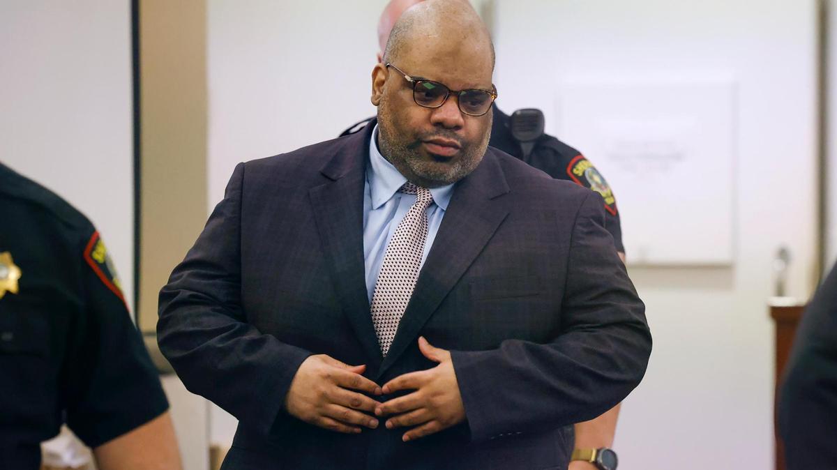 Defendant Christopher Turner enters the 432nd District Court at the Tim Curry Criminal Justice Center in Fort Worth on Nov. 4, 2024. A jury found Turner guilty of capital murder in the March 2020 shooting death of Anwar Ali, and the punishment phase of his trial is now underway.