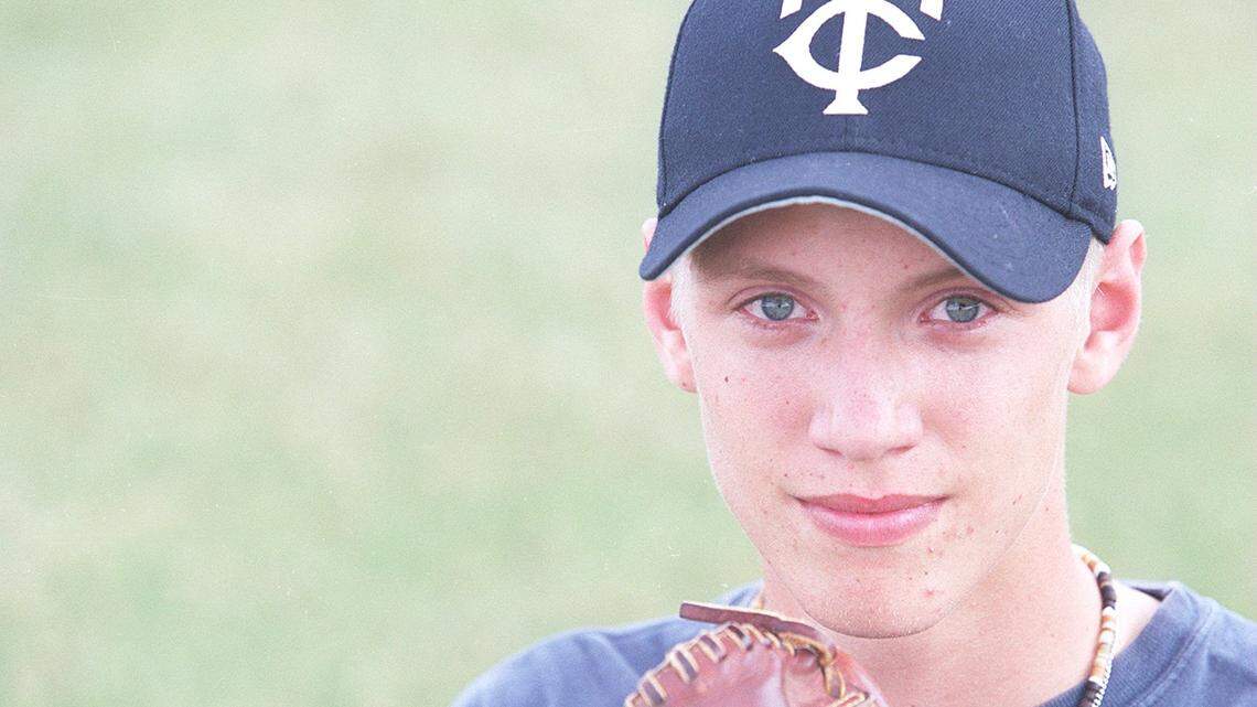 This was Hunter Pence in 2001 wearing the hat of Texarkana College, where he went in 2002 after finishing at Arlington High School. The 2019 version of Pence arrived to Texas Rangers camp Saturday.