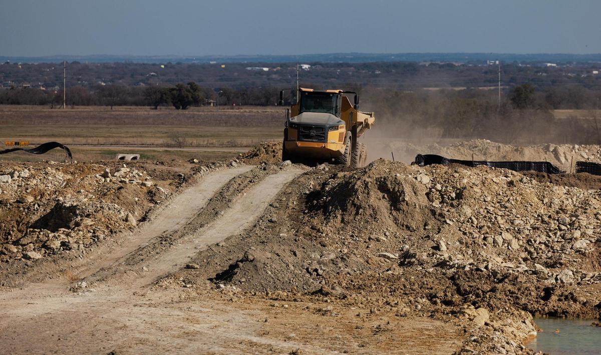 Construction on one of seven hangars continues at the Granbury Regional Airport. The two-phase, $60 million hangar project is expected to be completed in the next five years.