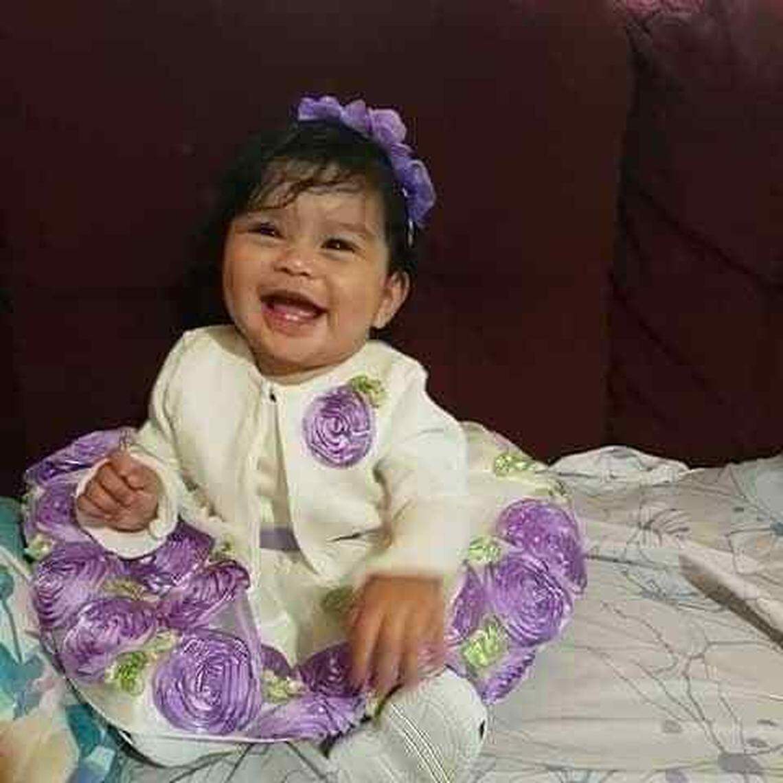 Llaylanii, pictured her at her first Easter, drowned in a flooded culvert in September when the car she and her mother were in was washed off the road by flood waters.