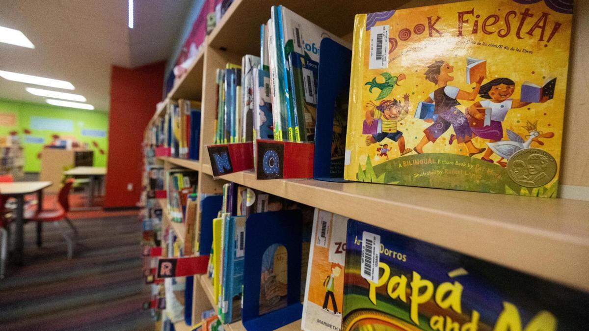 The library at M.H. Moore Elementary School in Fort Worth.