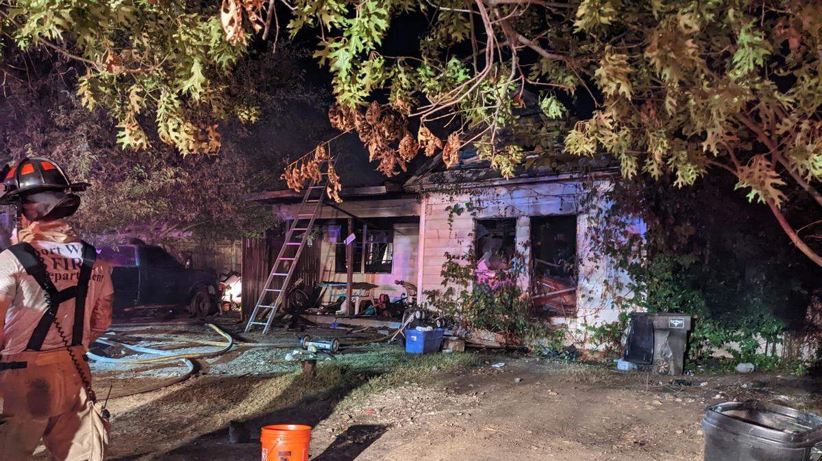 The shell left after a house fire at 2813 Avenue K in Fort Worth on Monday, Oct. 3, 2022.