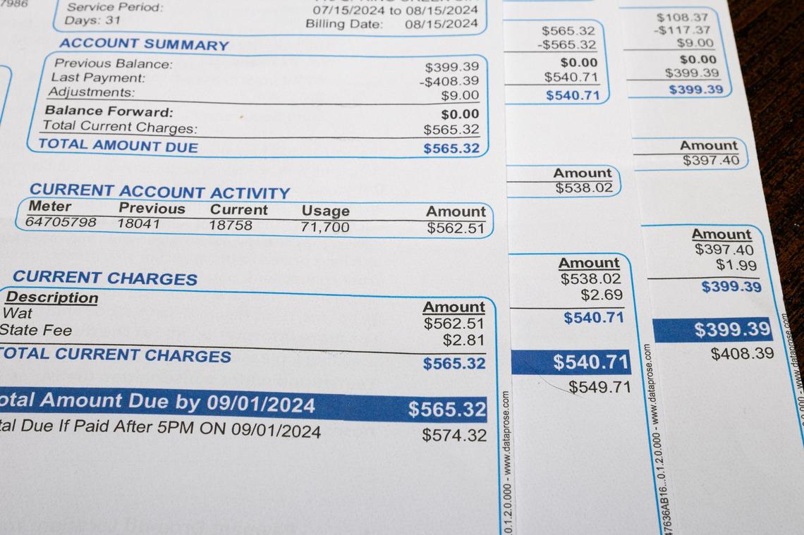 Kendell and Jana McGuire’s water bills have increased to over $500 since moving to Wise County in 2020.