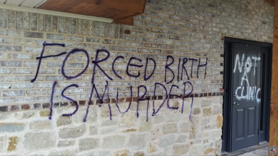 Denton crisis pregnancy center hit with abortion vandalism. But it won’t be deterred