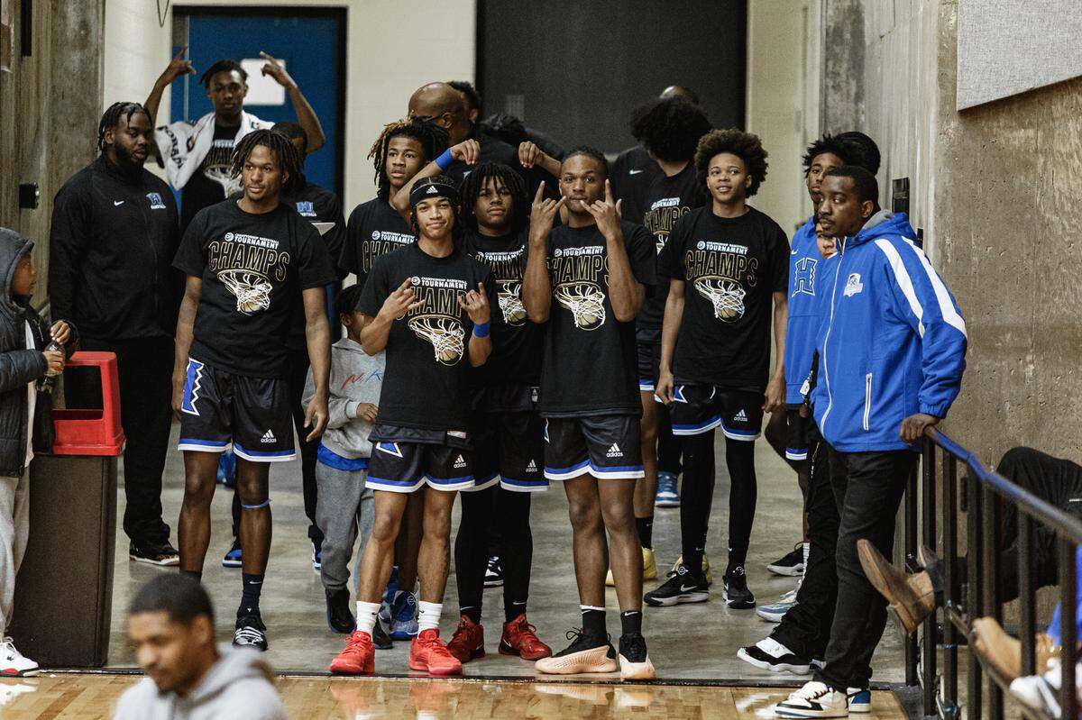 Eastern Hills boys basketball waits in the tunnel ahead of a district game against Fort Worth Dunbar on Thursday, Jan. 2, 2024.