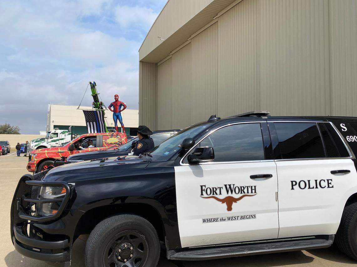 Six-year-old Rylan Pruitt, who was diagnosed with brain cancer last May, was welcomed back to Fort Worth on Friday afternoon after receiving scans in Memphis Tennessee, that revealed the cancer has spread throughout his body. Rylan, an honorary police officer, was greeted by fellow officers, first responders and Spider-Man.