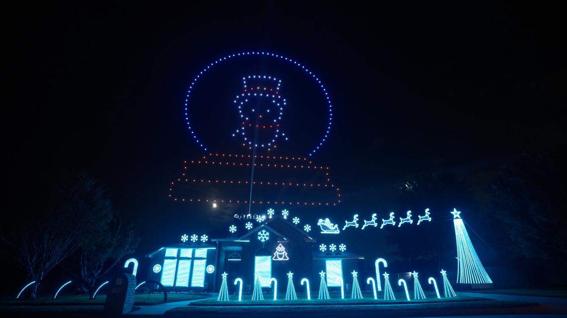 The home of Preston Ward in Keller, who’s appearing on “The Great Christmas Light Fight”.