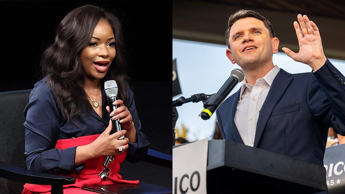 U.S. Rep. Jasmine Crockett and Texas state Rep. James Talarico
