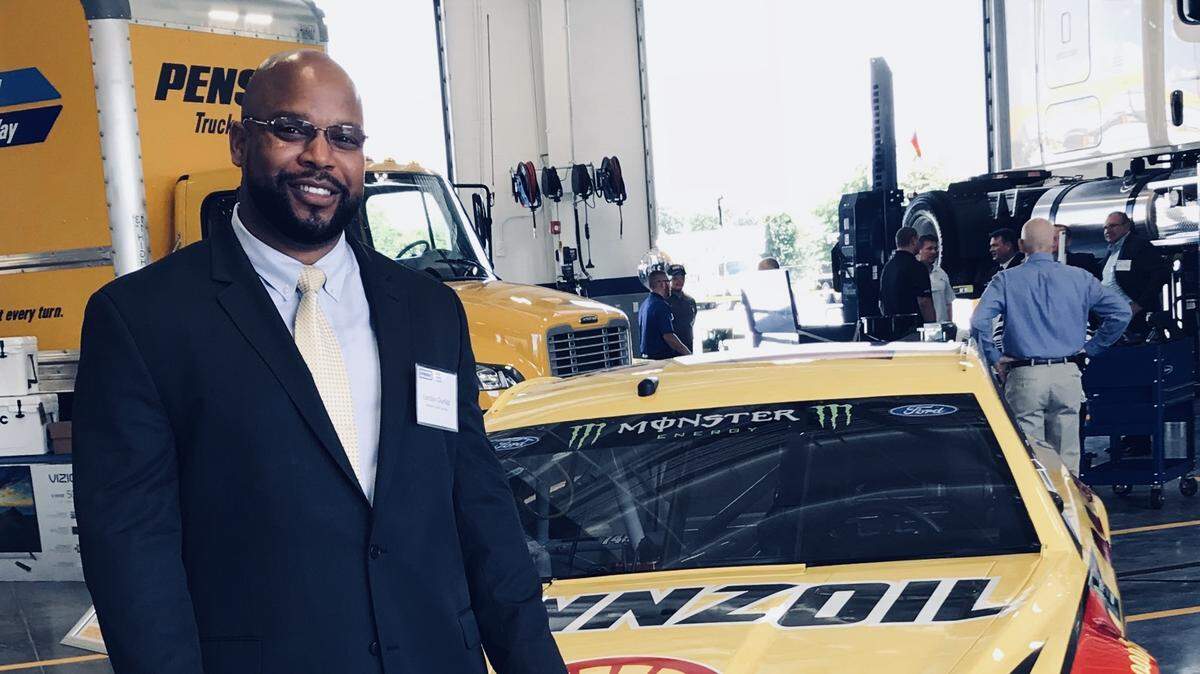 Former TCU linebacker London Dunlap is now a reprentative for Penske Trucking and lives in Atlanta, Ga.