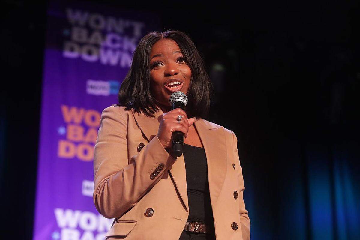 U.S. Rep Jasmine Crockett, D-Dallas, speaks during the Won't Back Down event in August in Phoenix, Arizona.