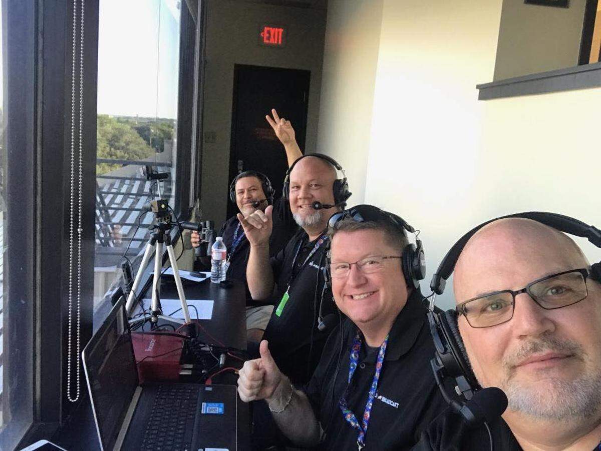 From left to right, Joe Villa, Julian Roane, Jack Webb and Chris Hays make up the Haltom Buffalo Broadcast team.