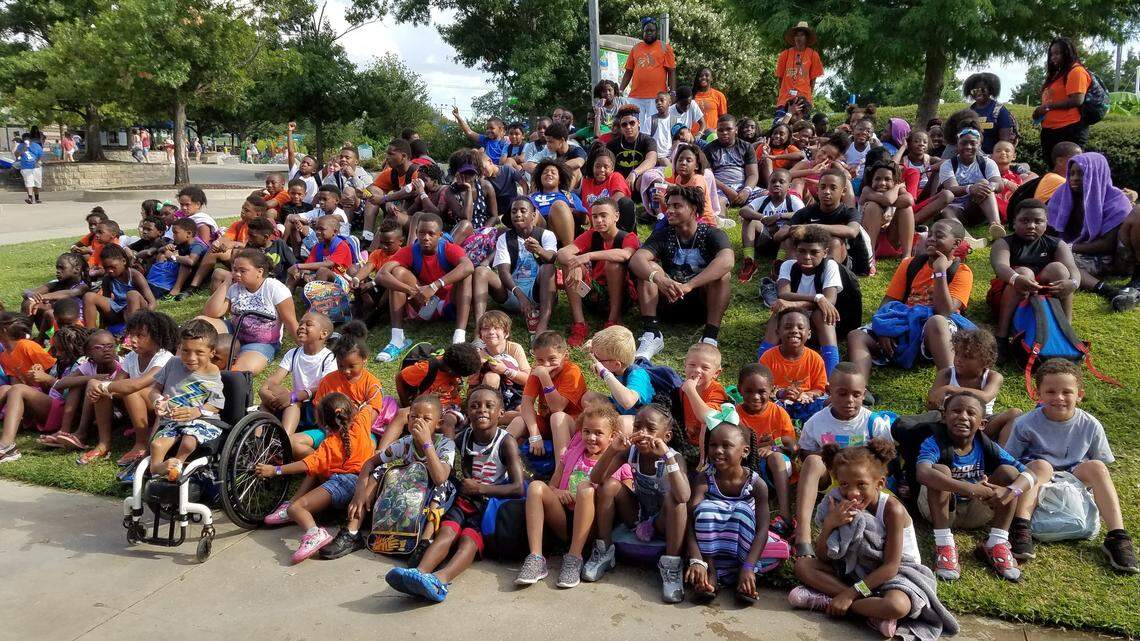 Como Lions Heart, Inc. participants during one of their field trips at NRH2O Family Water Park in North Richland Hills. The nonprofit recently received funds to help bolster its mentorship program by implementing crime-prevention strategies in the Como community.