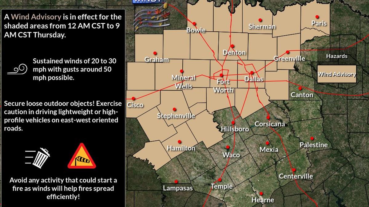 The weather service issued a hazardous weather outlook for North and Central Texas.