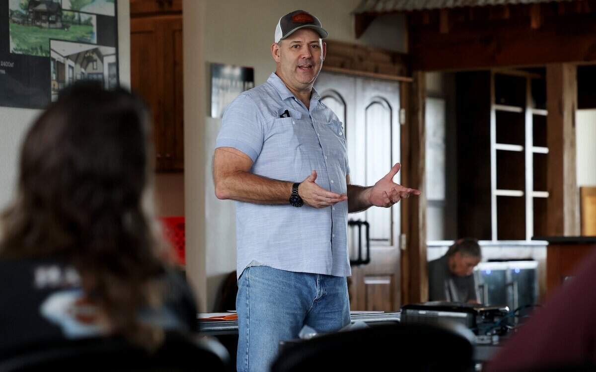 Danny Lakey speaks during a town hall meeting on Sunday, August 31, 2025, to inform community members on the ballot measure to incorporate an area of Hood County into a city called Mitchell Bend.