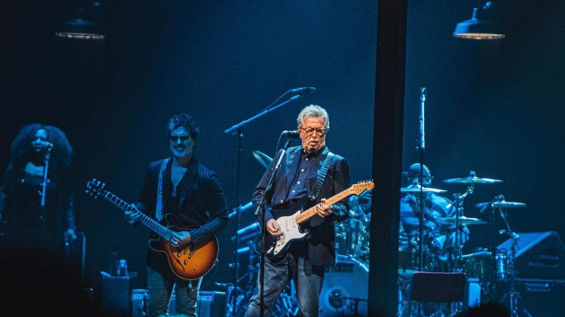 Eric Clapton opened his U.S. tour with a 14-song set in front of a sold-out crowd of more than 12,000 at Dickies Arena in Fort Worth.