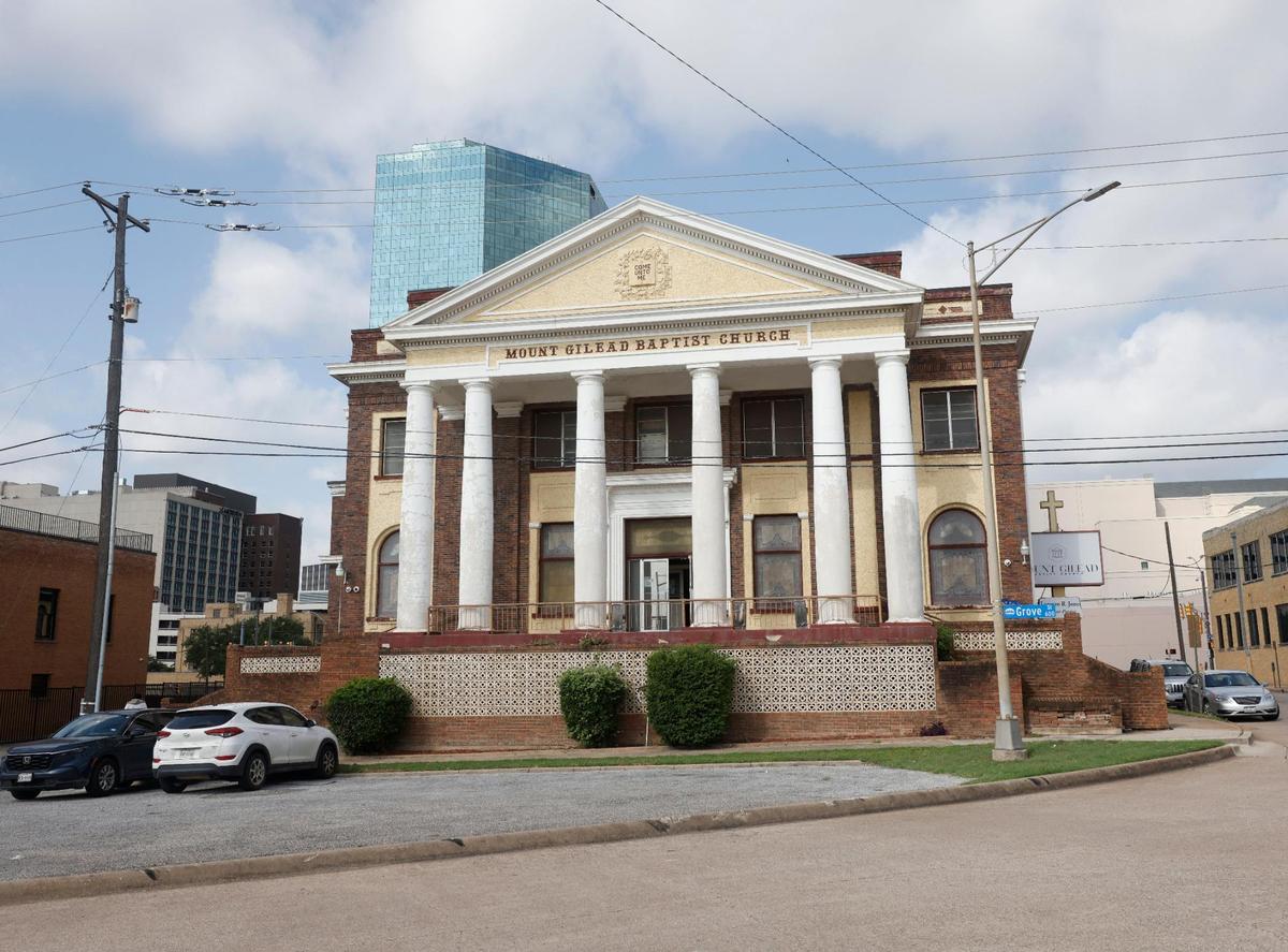 The small parking lot in front of the church barely holds a couple of dozen cars at Mount Gilead Baptist Church in Fort Worth, Texas, Sunday, May 25, 2025.