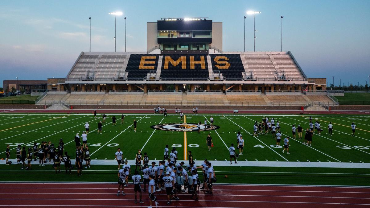 Eagle Mountain High School hosts their inaugural football practice with a new team on Monday, August 5, 2024.