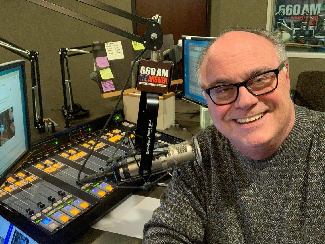 Mark Davis in the Irving studios of 660 AM The Answer.