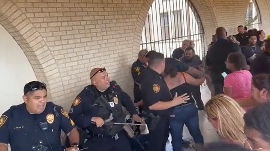 Parents rushed to a high school in San Antonio, Texas, after a false shooting report, leading to a clash with police.