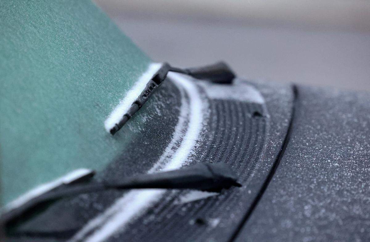 Icy precipitation gathers on a vehicle’s windshield on Tuesday morning, January 31, 2023, in Fort Worth. Winter storm and ice storm warnings are extended through 6 a.m. Thursday and freezing rain is expected most of Tuesday and Wednesday, officials said.