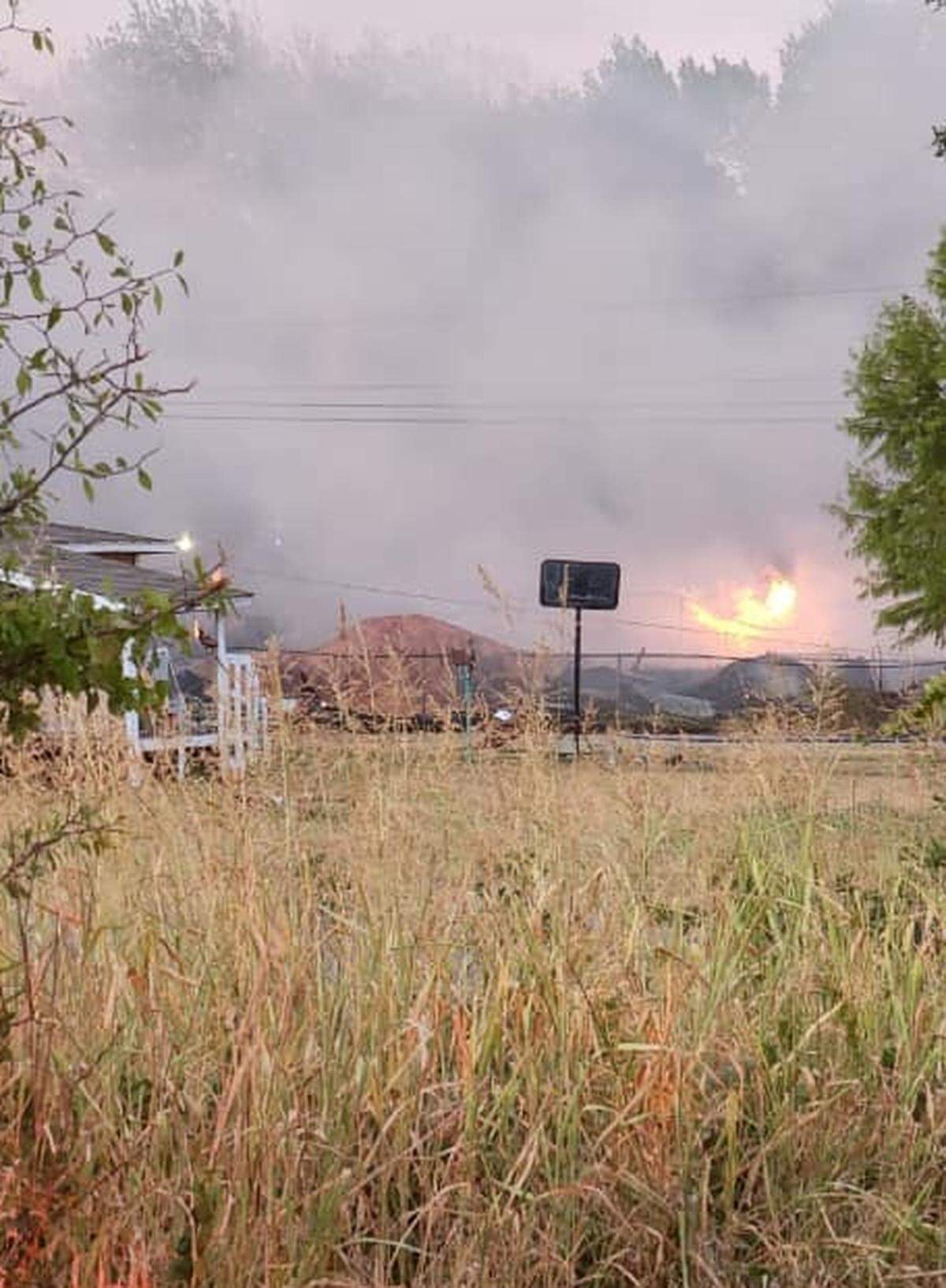 Three homes reportedly have been destroyed and five other structures damaged in a fire in south Tarrant County on Tuesday, July 26, 2022.